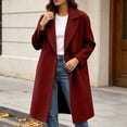 thumbnail image 5 of Smsaxvxz Women’s Notched Lapel Double Breasted Pea Coat Long Coats Fall Winter Jackets 2026 Wine 2XL, 5 of 9