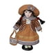thumbnail image 5 of Figura de muñeca de porcelana con soporte, bellamente elaborada, regalo para niñas y mujeres. Marrón, 5 of 9