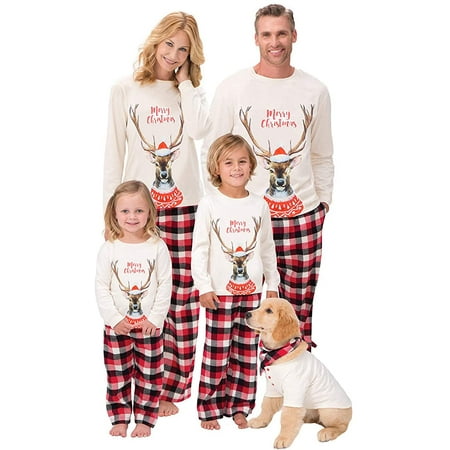 

Family Matching Christmas Reindeer Pajamas Set Kids Men Women Sleepwear Christmas Sleepwear for Family