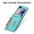 thumbnail image 2 of Allytechgroup Galaxy Z Flip 6 Case Wallet, Shockproof Phone Case with Zipper Pocket and Detachable Crossbody Shoulder Strap Protective Case Cover for Samsung Galaxy Z Flip 6, Cyan, 2 of 10