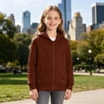 thumbnail image 5 of YunPes Unisex Kids Zip-Up Hoodie Boys & Girls Solid Casual Hooded Jacket Teen Spring Fall Outerwear School Daily Clothes, 5 of 9