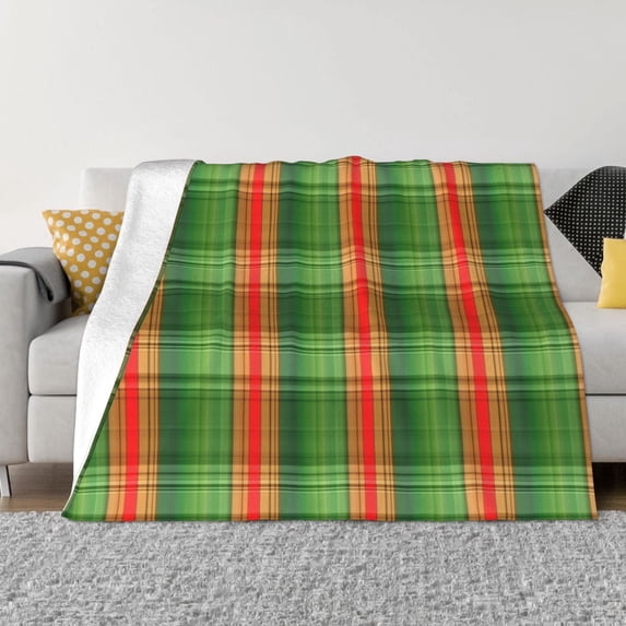 XMXT Throw Blanket, Green Seamless Pattern Machine Washable Blankets for Sofa, 60 x 50 inches Green