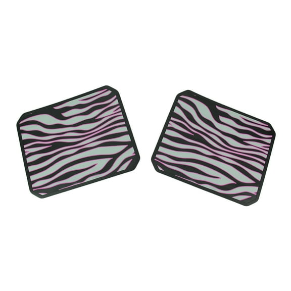 Plasticolor Set of 2 Pink Safari Zebra Striped Plasticlear Utility Mats