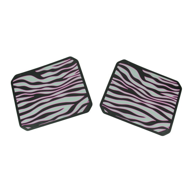 Ensemble de 2 Tapis Utilitaires en Plastique à Rayures Zèbre Safari Roses