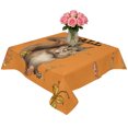 thumbnail image 2 of Orange Squirrel Hello Fall Table Cloth Waterproof Tablecloths, Maple Leaf Thanksgiving Tablecloth Dining Table Cover for Kitchen Party Tabletop Outdoor, Square Tablecloth 54x54 Inch, 2 of 9