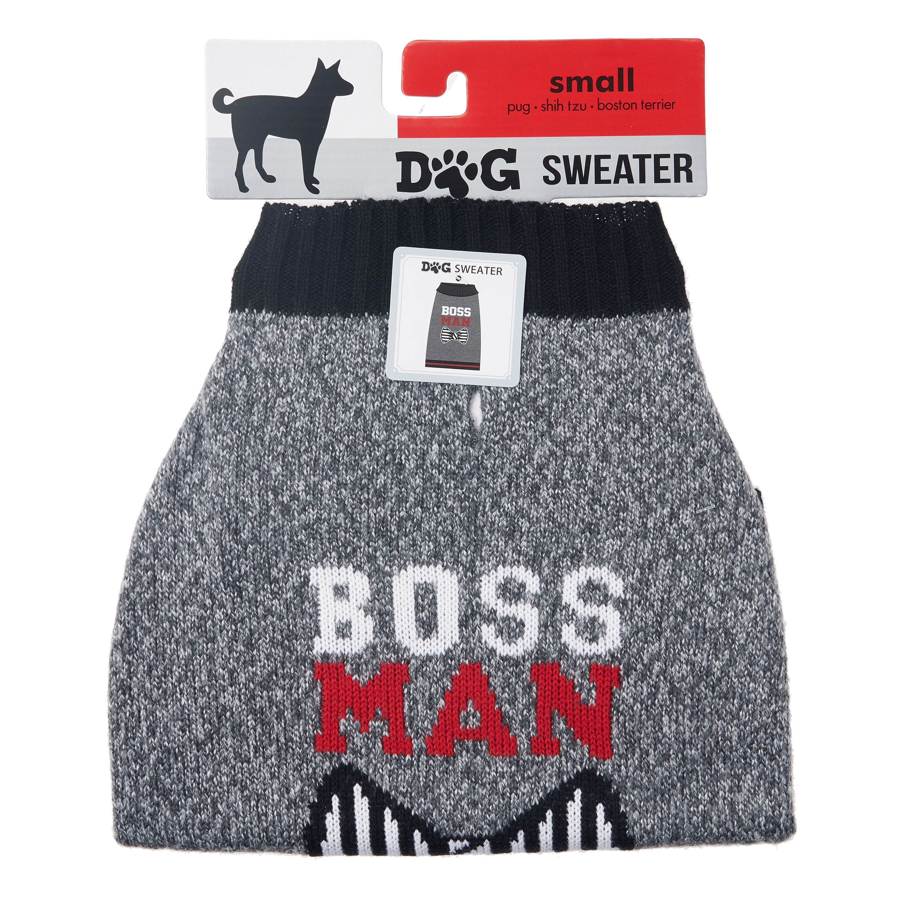 Dog Sweater, Medium Heather Gray Boss 