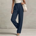 thumbnail image 5 of Womens Dress Pants Business Casual Work Pants Comfortable High Waist Stretchy Trousers Pull On office Slacks Navy M(M), 5 of 9