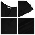 thumbnail image 6 of UVN Summer Blouse for Women Ruffle Short Sleeve Shirts V Neck Button Down Elegant Ladies Tops, 6 of 9