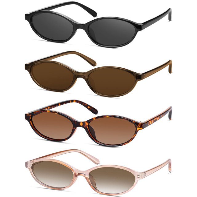Gafas de Sol Retro Ovaladas Ojo de Gato para Mujer con Protección UV400 YMRFW