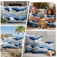 thumbnail image 4 of Outdoor Pillow Covers Ocean Blue Gradient Water Ripples Waterproof Pillow Cases 16x16 Set of 2, Coastal Nautical Theme Throw Pillow Cover Pillowcase for Patio Balcony Couch Garden, 4 of 9