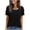 Black-blouse, variant on AnuYalue Color Block T-Shirts for Women Low Cut V Neck Summer Short Sleeve Tops Loose Fit Casual Tunic Blouses