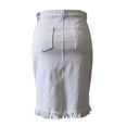 thumbnail image 4 of Gibobby faldas deportivas para mujer Dividir Nuevo diseño de mezclilla Falda de verano de delantera para mujer(Blanco, XL), 4 of 5