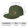 thumbnail image 2 of DouZhe Flat Brim Cap Snapback Hat, Amour Mains Paix Symbole Imprime Réglable Vert Adulte Baseball Cap, 2 of 6