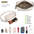thumbnail image 5 of Small Shoulder Crossbody Bag for Women Vegan Leather Handbag Purse Triple Zip Wallet Purse Trendy Bag, 5 of 5