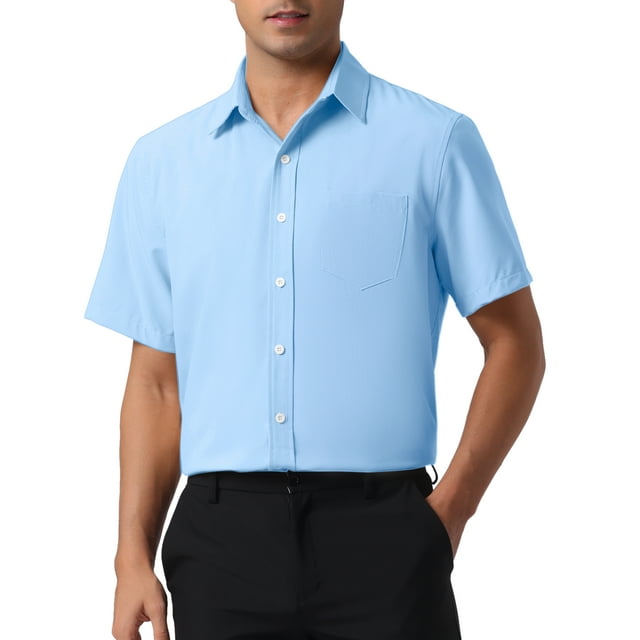 CAMISAS DE LINO PARA HOMBRE INSPIRE CHIC, DE MANGA CORTA, CON BOTONES, CASUAL, VERANO, HAWAIANAS, PLAYERAS DE PLAYA, M AZUL