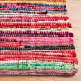 thumbnail image 4 of SAFAVIEH Rag Petar Striped Cotton Area Rug, Red/Multi, 6' x 6' Square, 4 of 12