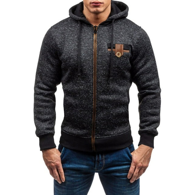 DPTALR Automne Hiver Casual Fermeture Éclair Pull à Manches Longues Sweat à Capuche Manteau