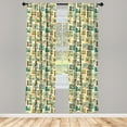 thumbnail image 3 of Ambesonne Geometric Curtains, Surreal Game Shape, Pair of 28"x95", Multicolor, 3 of 5