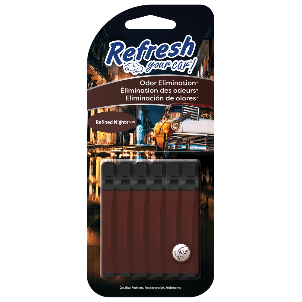 Refresh Your Car! Air Freshener, Refined Nights, 6 Pack