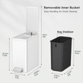 thumbnail image 3 of Papelera EKO Slim 6L de Acero Inoxidable con Pedal Blanca, 3 of 8