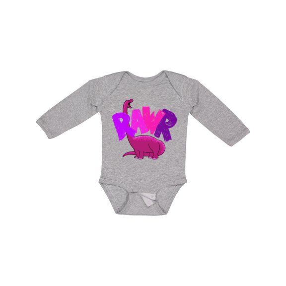 Inktastic Lil' Purple Bronto Rawr Boys or Girls Long Sleeve Baby Bodysuit