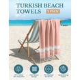 thumbnail image 2 of Casa Platino Cotton Beach Towel 2 Piece Towels Oversized 39"x71" Pool Absorbent Extra Large Quick Dry Sand Travel Towel - Quartz Pink, 2 of 9