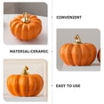 thumbnail image 3 of Ceramic Pumpkin Figurine Halloween Table Accent Ceramic Pumpkin Table Ornament, 3 of 5
