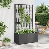 vidaXL Garden Planter Dark Grey Polypropylene Medium Decorative Inlays