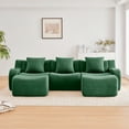 thumbnail image 3 of LiviNest Zero-Assembly Cloud Sofa: 32D High-Density Sponge & Teddy Fabric - All-Day Ergonomic Support for Living Rooms & Reading Nooks - Anti-Slip Design & Curved Armrests Green, 3 of 6