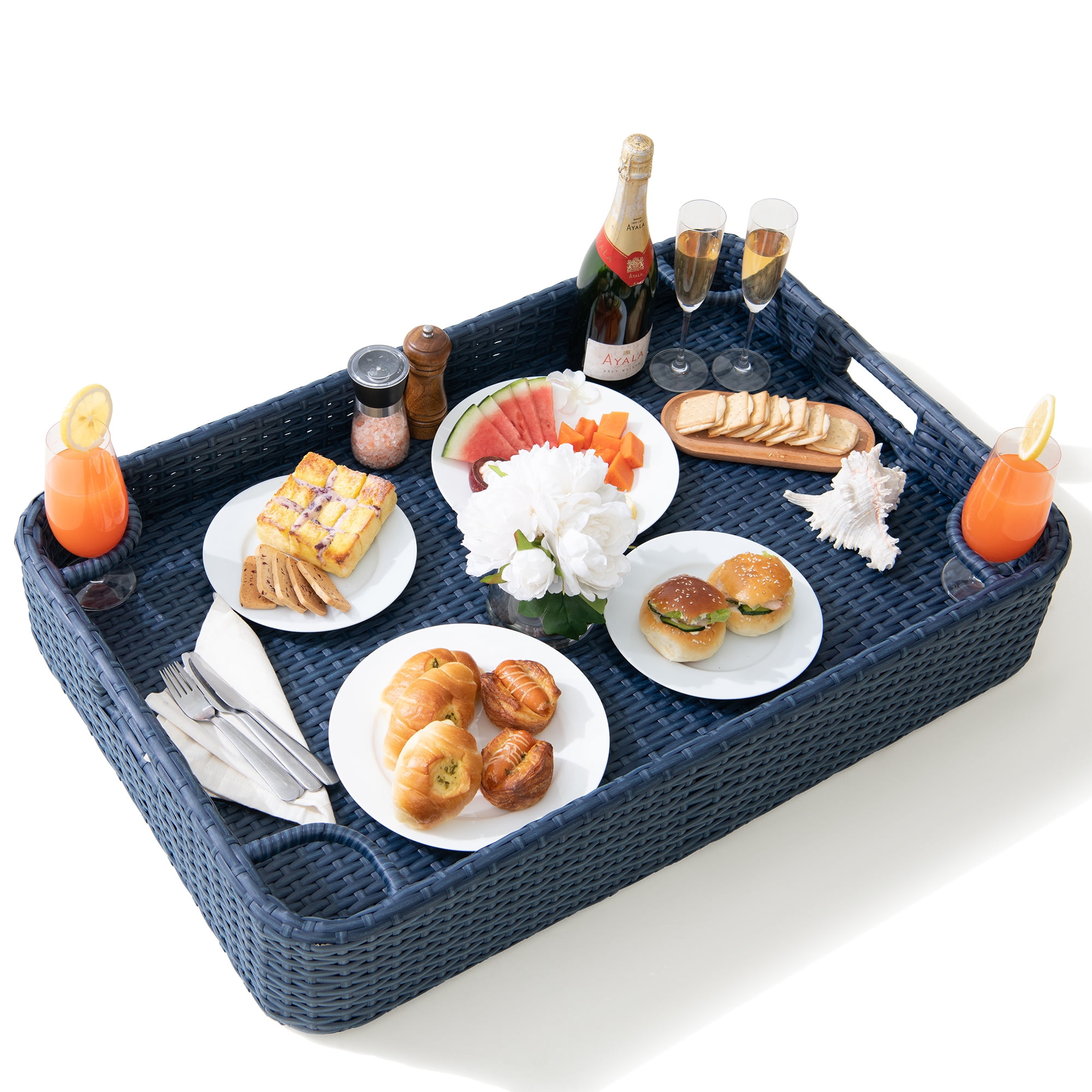 Sunjoy Plateau flottant en osier 36x24'',Marin