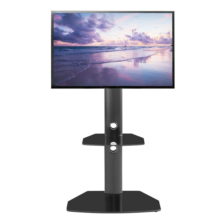 Swivel Floor Stand with 2 Shelves, Universal TV Stand Mount for Most 32 37 42 47 50 55 inches Plasma LCD LED OLED Flat Screen or Curved TVs, Cable Management and Height Adjustable, Q9657 Walmart.com