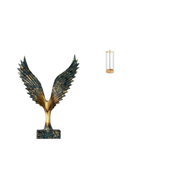 Estatua de la casa,Estatua de ala hecha a mano,artesanía de resina para cafetería,Porta pajitas,Dispensador de pajitas con soporte de acrílico para mostrador,Organizador de pajitas para