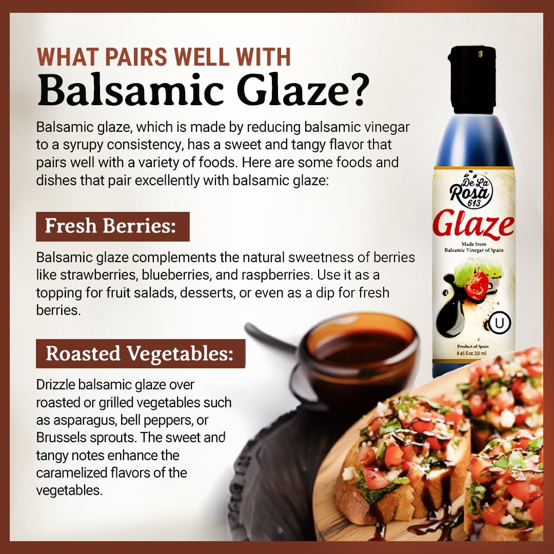 De La Rosa 613 Balsamic Glaze, Vegan, Kosher, 8.45 Oz (Pack of 2)