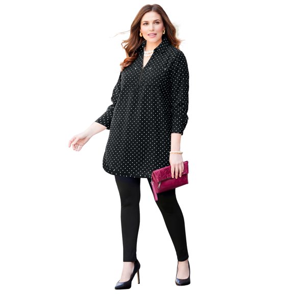 Catherines Women's Plus Size Breezeway Half-Zip Tunic