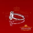 thumbnail image 3 of King of Bling's Real Diamond 0.10 CT Womens 925 White Sterling Silver Love Heart Ring Size 7, 3 of 12