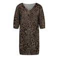 thumbnail image 5 of Cyber&Monday Deals USSUMA Summer Dresses for Women 2022 Leopard Print Shift Tshirt Midi Womens Dresses Short Sleeve Sundresses for Women V Neck Wedding Guest Dresses for Women, 5 of 5