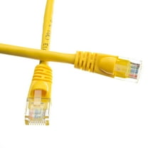 Cat6A Yellow Ethernet Patch Cable, Snagless - Molded Boot, 500 Mhz, 2 Foot