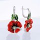 thumbnail image 4 of Pendiente de aro con forma de flor Chapado en plata, regalo, joyería de mujer de circón cúbico a la moda JM, 4 of 5