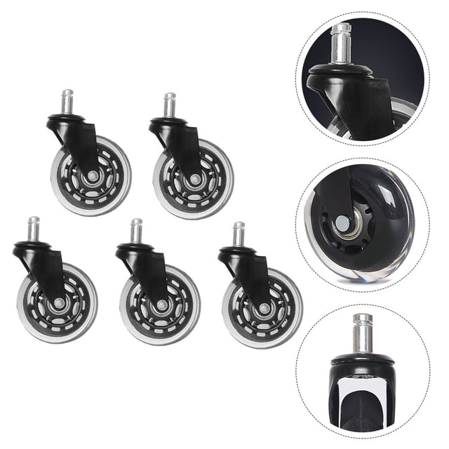 FENGGUIQU 5Ud Para De Oficina En Negro Con Instalación Estable Para Pisos De Madera O Alfombra