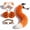 Orange white, variant on Plush Cat Ears and Tail Paws Gloves,Wolf Fox Ears Long Tail and Leather Neck Chocker Set for Halloween,Fox Wolf Ears Headband Animal Cosplay Party Costume