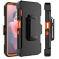 thumbnail image 3 of For Motorola Moto G Power 2024 6.7" Case,Heavy Duty Rugged Defender Case with [Belt Clip Holster] [Built in Screen Protecotr], Shockproof Full Body Protection Kickstand Cover, Orange, 3 of 9