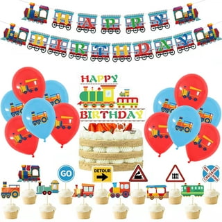Train Cake Decorations Boys for 2nd Birthday - Chugga Chugga Two Two Cupcake  Cake Toppers, Choo Choo Im Two Party Supplies for Railway Steam Theme Party  