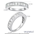 thumbnail image 4 of Vir Jewels 1.50 CTTW Princess Diamond Wedding Band 14K White Gold Channel Set Size 5 Female Adult, 4 of 7