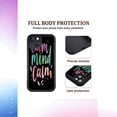 thumbnail image 3 of Colorful Gradient ' Calm Mind Calm ' iPhone 15 Case - Lightweight Yellowing Resistant Black Background with Abstract Leaf Design, 3 of 6