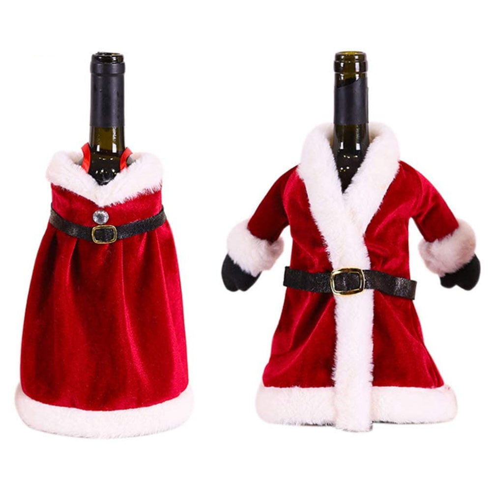 Christmas Upscale Wine Bottle Bags Set Reusable Wine Bottle Dress Wine Cover 