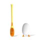 thumbnail image 3 of Soporte de cepillo de baño Lindo Silicone Fregador con mango largo Soporte de secado rápido Cepillos flexibles Accesorios de limpieza de baño Amarillo AweSitey HA059138-02, 3 of 7