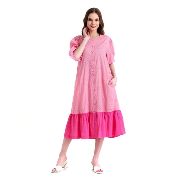 VIBHNYA Fit & Flare, Classic Fit, Cotton Dresses
