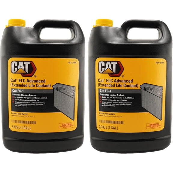 CAT 542-6490 (5426490) ELC Advanced Extended Life Coolant 50/50 Premix – 1 Gallon Jug – 2 Pack – Genuine EC-1 Coolant, Do Not Add Water, Bittering Agent