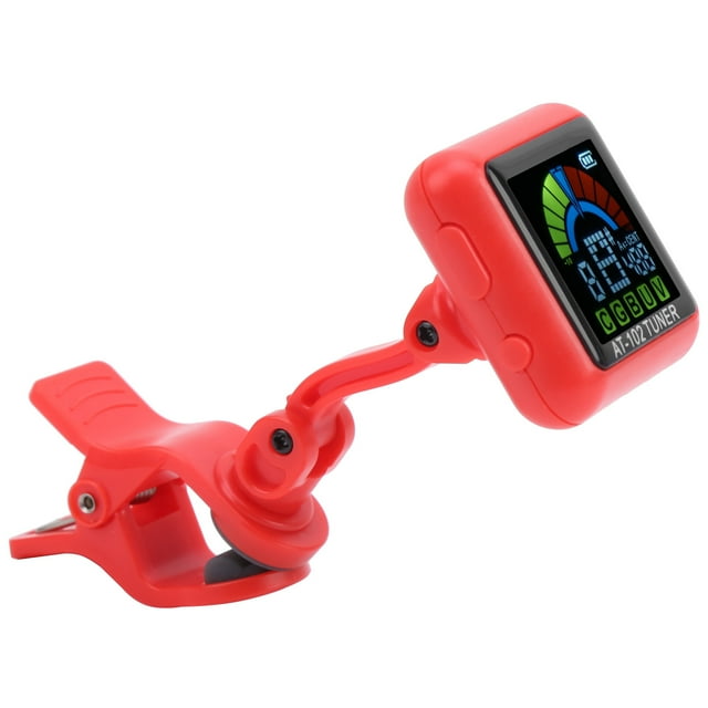 Clip On Tuner, Digital Tuner With HD LCD Color Screen, Adjustable Angle, USB Rechargeable, Built In Battery, Electronic Compact Tuner For Guitar Bass Violin Ukulele Halftone
