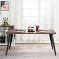 thumbnail image 1 of HOMYLIN Mesa de Comedor 6 Personas 160cm Rectangular Estilo Retro Moderna Mesa de Conferencias con Patas de Metal para 4 a 8, para Comedores restaurantes,cocinas,salón,Sala de Estar, Marrón, 1 of 6